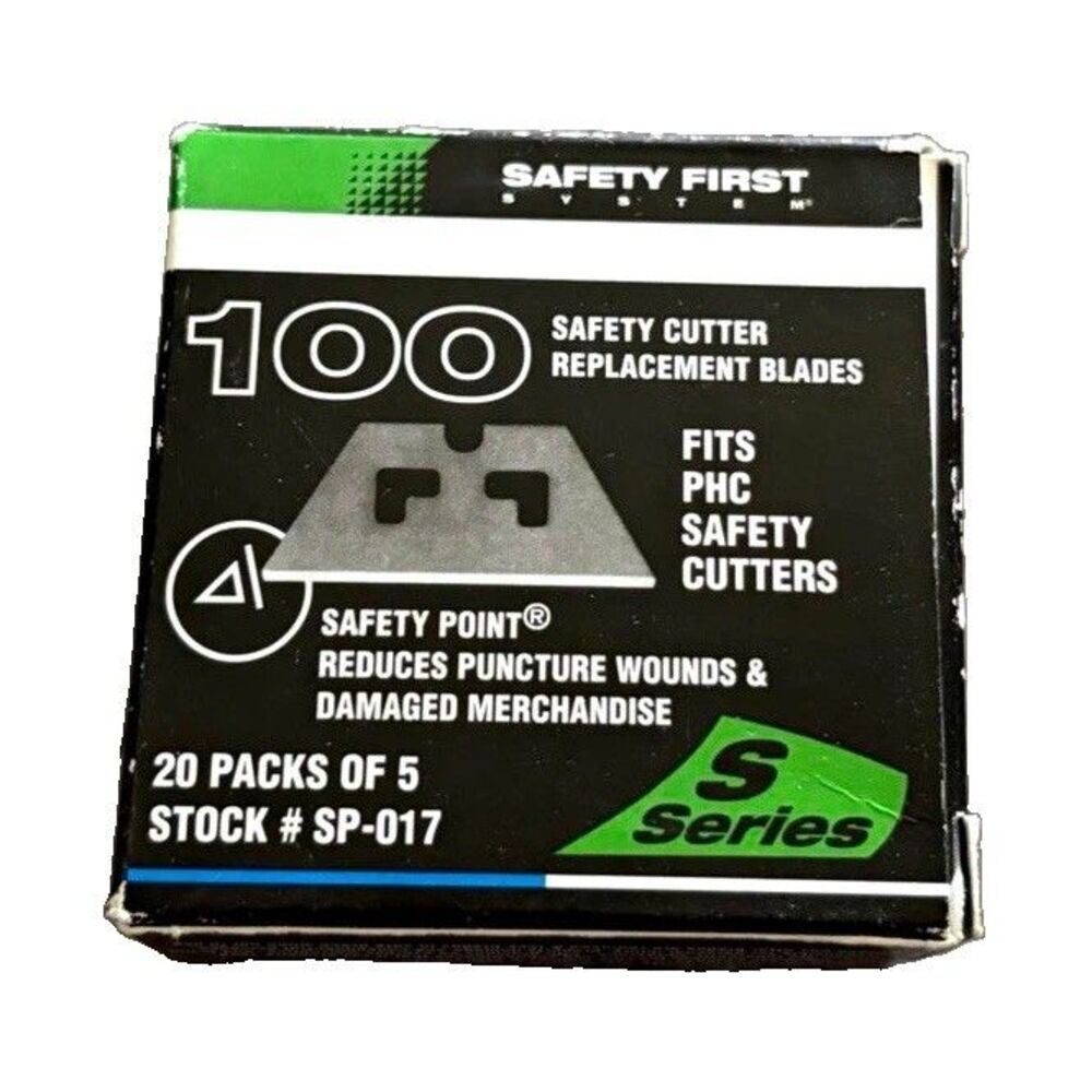 100 Pack- Pacific Handy Cutter SP017 Safety Point Blade for PHC Safety Cutters